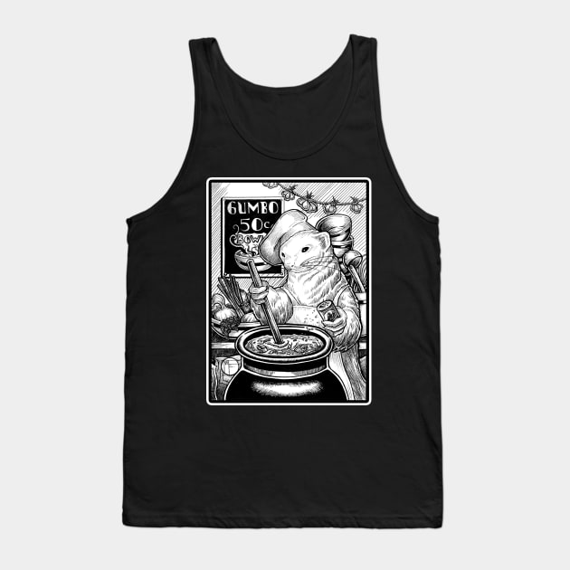 New Orleans Gumbo - Mardi Gras - Ferret Tank Top by Nat Ewert Art